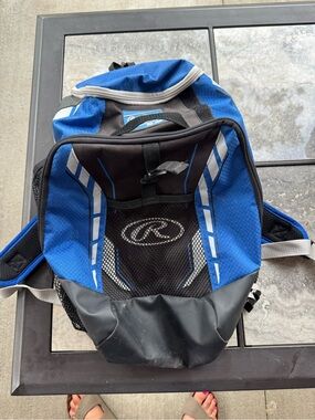 Rawlings Blue and Black Athletic Backpack with Reflective Accents
